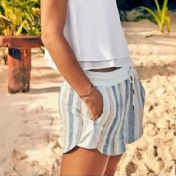 Athleta Beachside Bali Linen Shorts Striped Women’s Size 8 - Picture 10 of 10